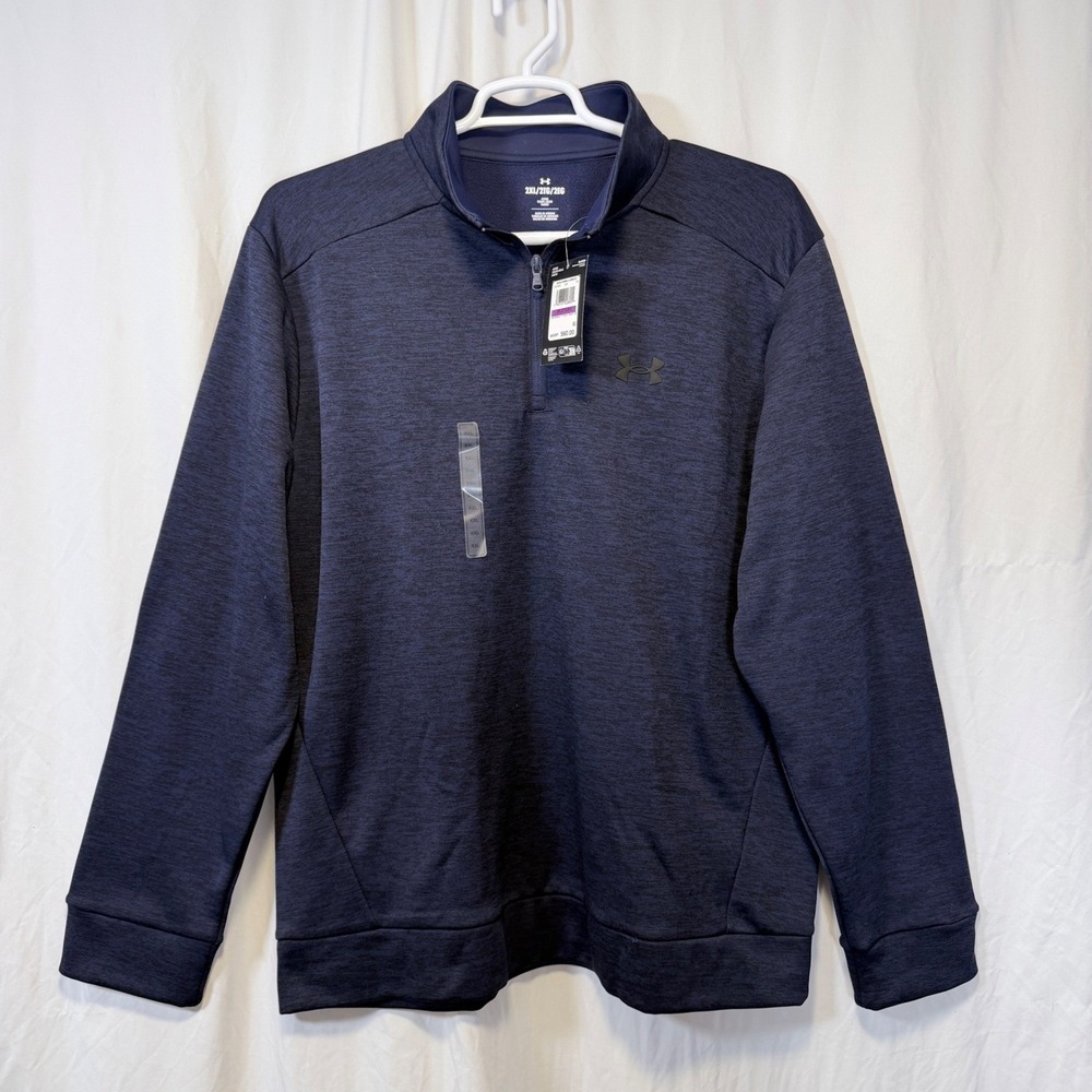Under‎ Armour Pullover Armour Fleece 1/4 Zip Navy Blue Heather 2XL